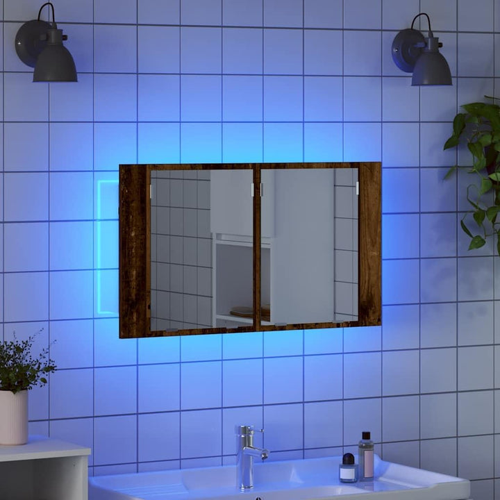 vidaXL Badezimmerspiegelschrank Altholz 80 x 12 x 45 cm Holzwerkstoff, Moderner Badezimmerspiegel-Sc