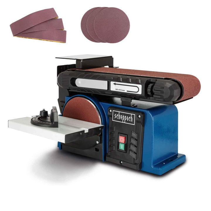 Scheppach Band-Tellerschleifer BTS900 mit Zubehör | Schleifmaschine mit 370W | 230V | 2850 min-1 | S