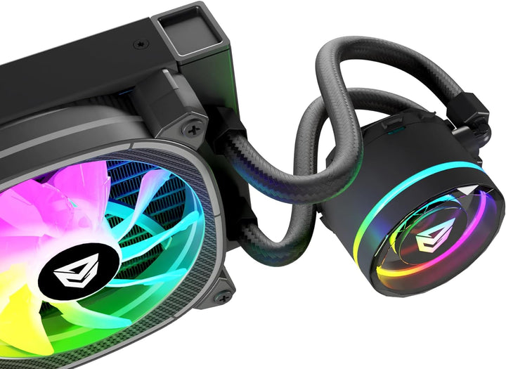 Nfortec - ATRIA X Liquid CPU Cooling ARGB 360mm, Infinity Mirror 360 Grad drehbar, 3x 120mm PWM ARGB