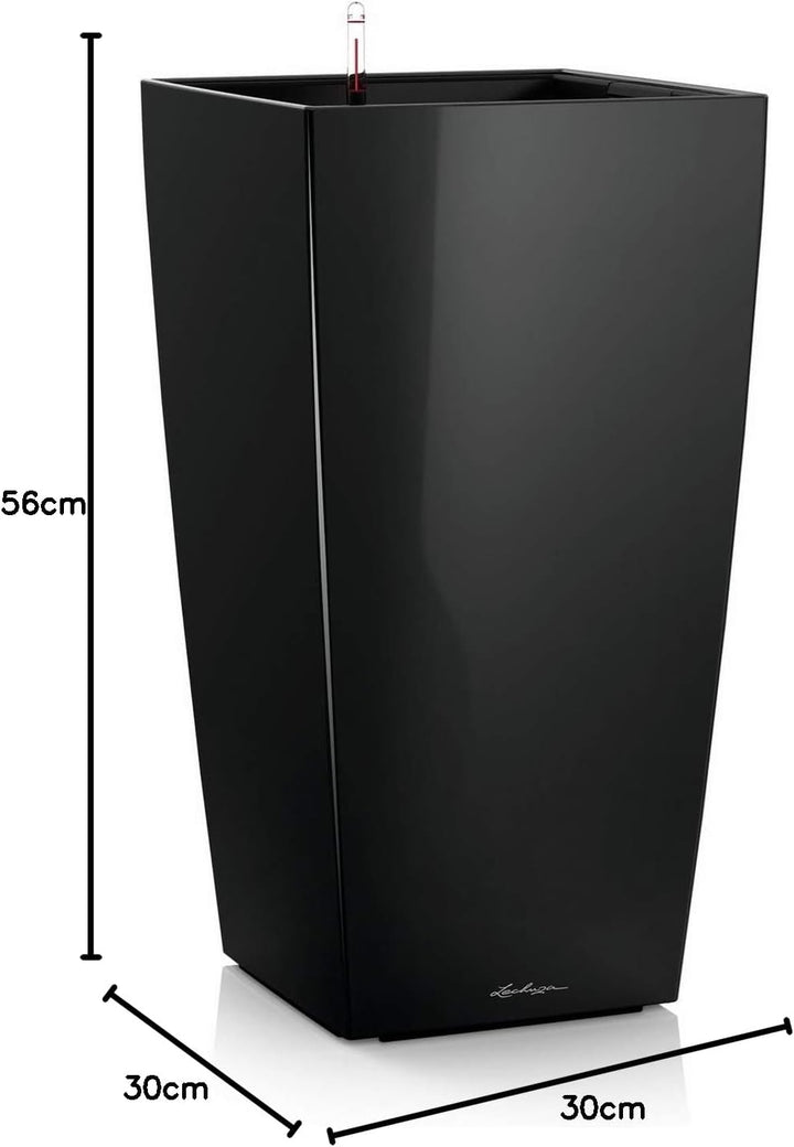 LECHUZA CUBICO Premium 30 schwarz hochglanz 18186 29.5x29.5x56.5 cm Schwarz Hochglanz, 29.5x29.5x56.