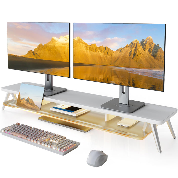 Fenge Monitorständer Riser mit Acrylablage und App-Steuerung LED Lights 108cm Grosser Computerstände