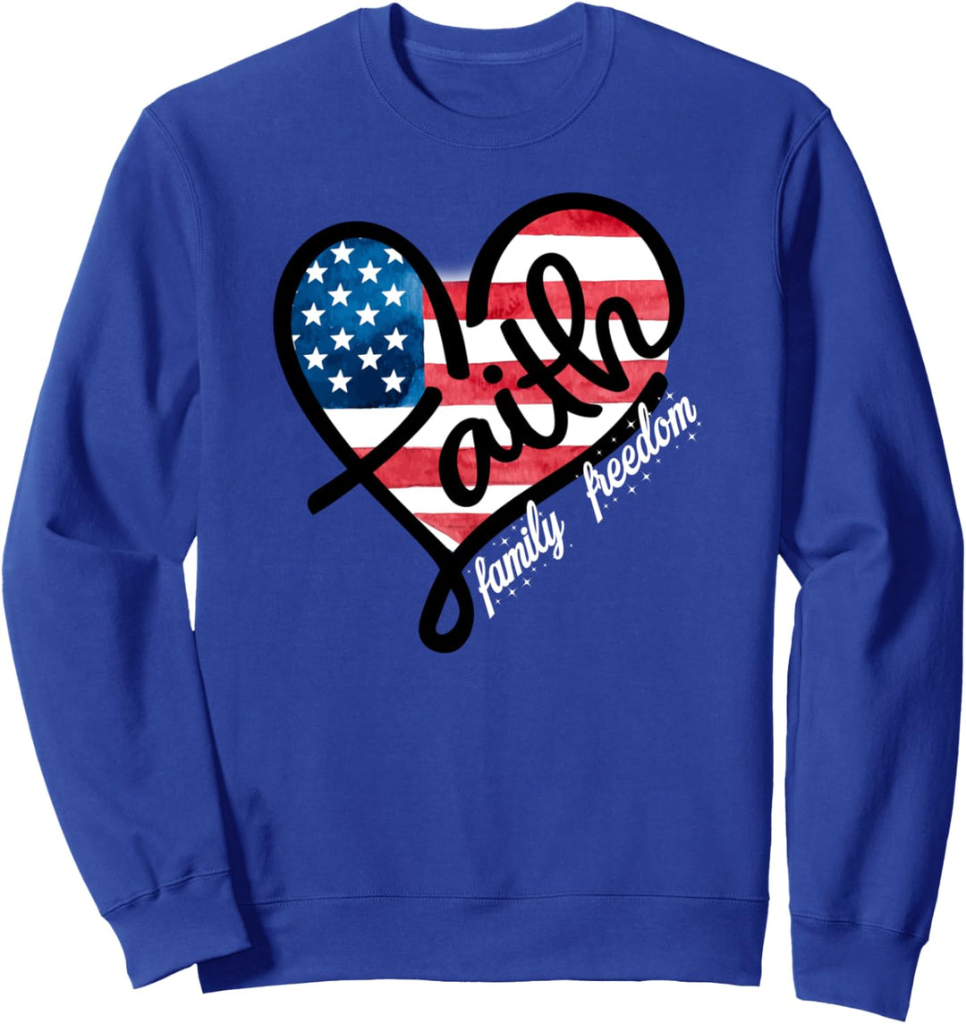 Faith Heart American Flag Sweatshirt