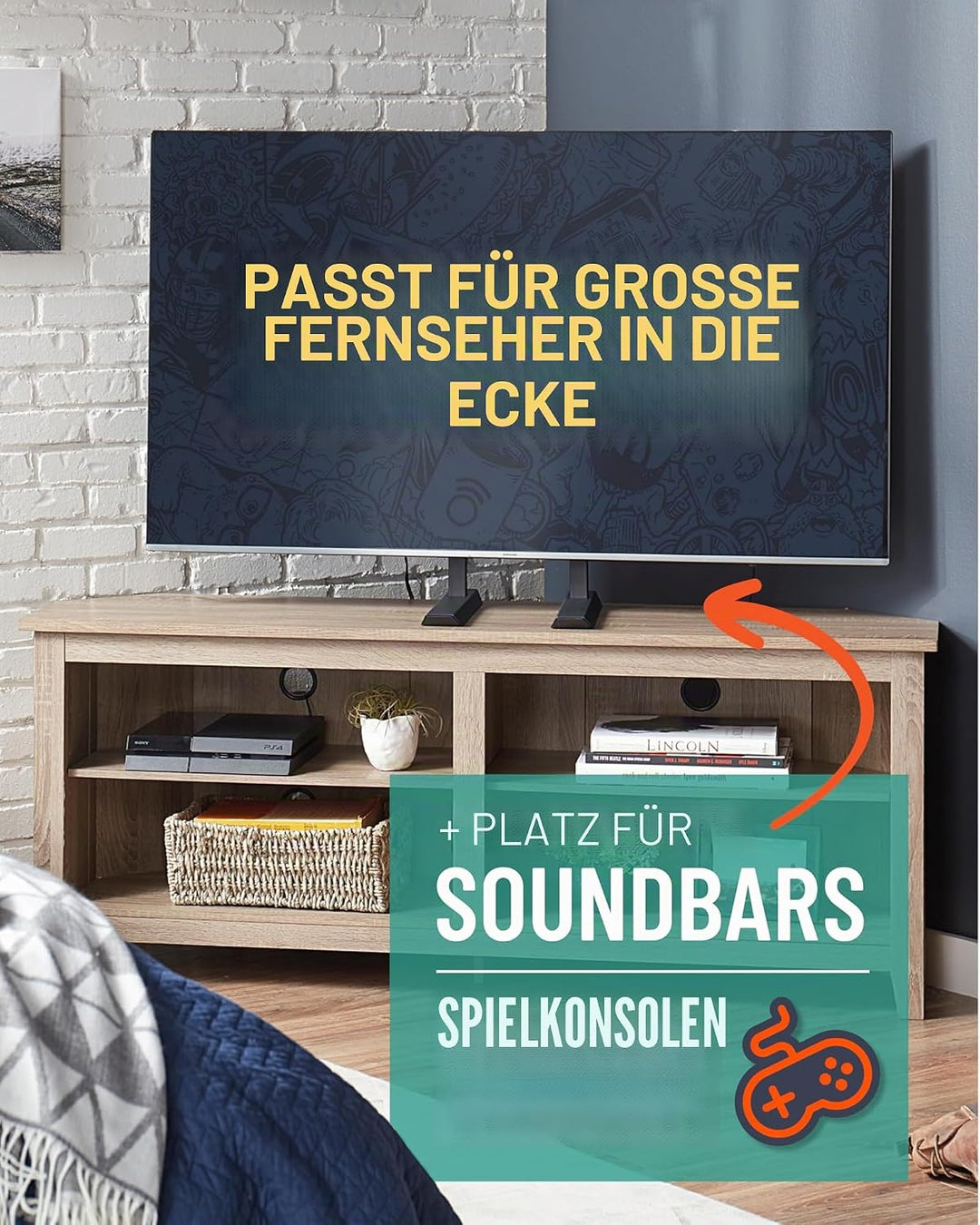 Echogear Universal Grosser TV-Ständer - Höhenverstellbarer Sockel für Fernseher bis zu 77 "- Wackelf