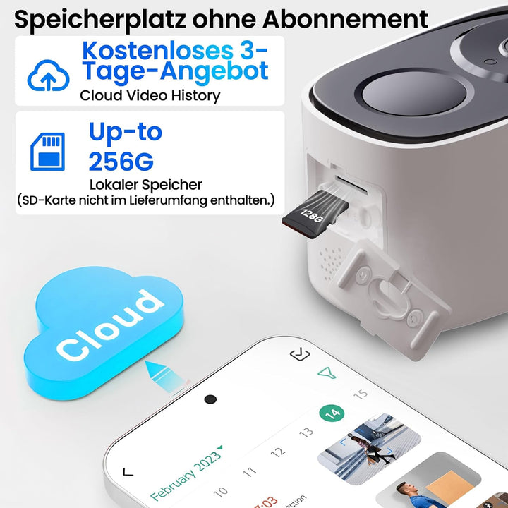 HITELLARCAM 2K Überwachungskamera Aussen Akku, 2.4/5GHz Dual-Band WLAN Kamera Set mit Kostenlosem Cl