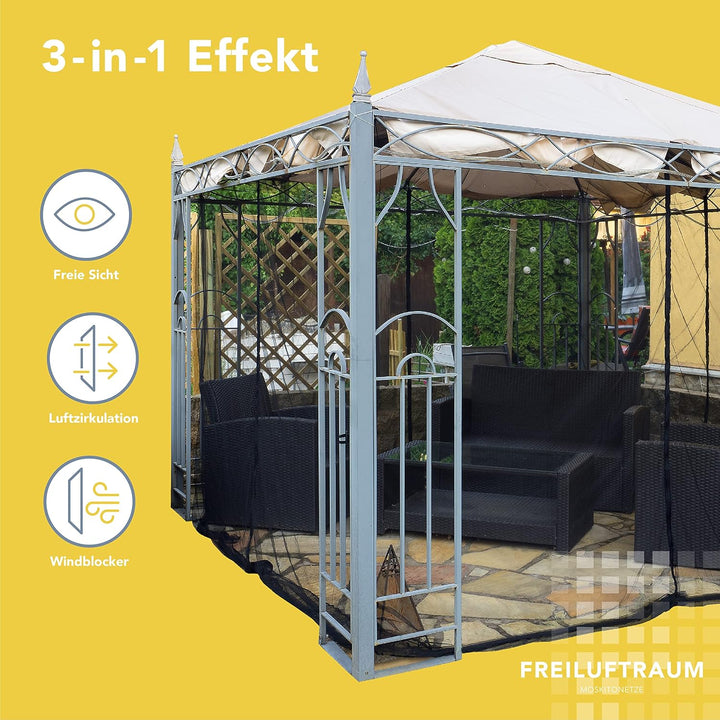 Kastenförmiges Moskitonetz für Pavillon Terrasse Lodge oder Balkon im Transportbeutel für Reisen (40