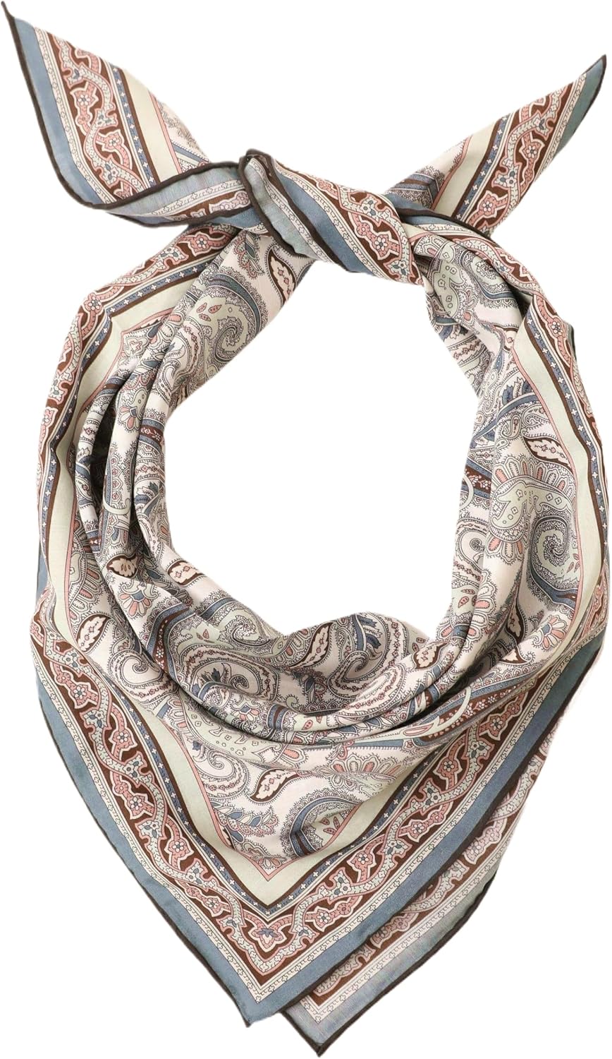 Unisex Seide Baumwolle Mix 65/65 cm Halstuch handrolliert Nickituch Kopftuch Bandana Seidenhalstuch