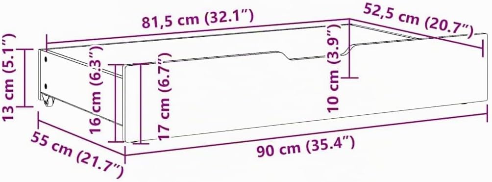 vidaXL Bettschubladen 2 Stk., Bettkasten Holz Aufbewahrung mit Rollen, Bett Schublade Bettauszug, Be