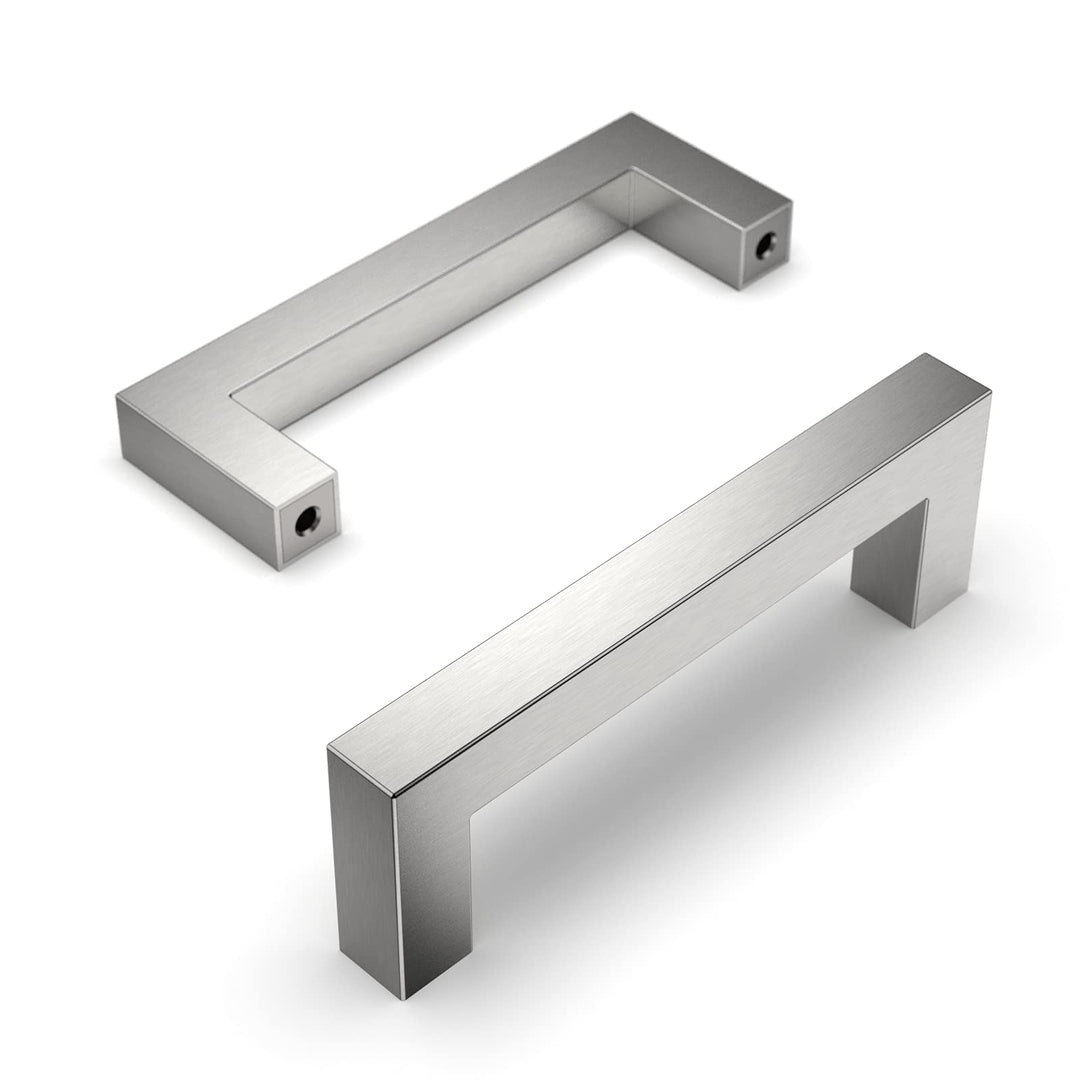 Amerdeco 10 Stück Möbelgriffe Edelstahl Gebürsteter Nickel Schrankgriffe Küchengriffe 96mm Lochabsta