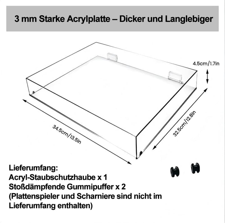 Staubschutzhaube für Plattenspieler kompatibel mit AT-LP60XBT Turntables