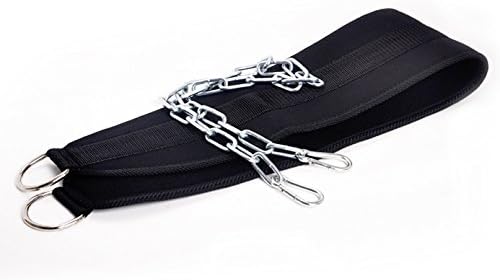 HemeraPhit Klimmzuggürtel, gewichteter Dip-Gürtel mit Kette, Doppel-D-Ring, Gewichtheben, Rückenstüt