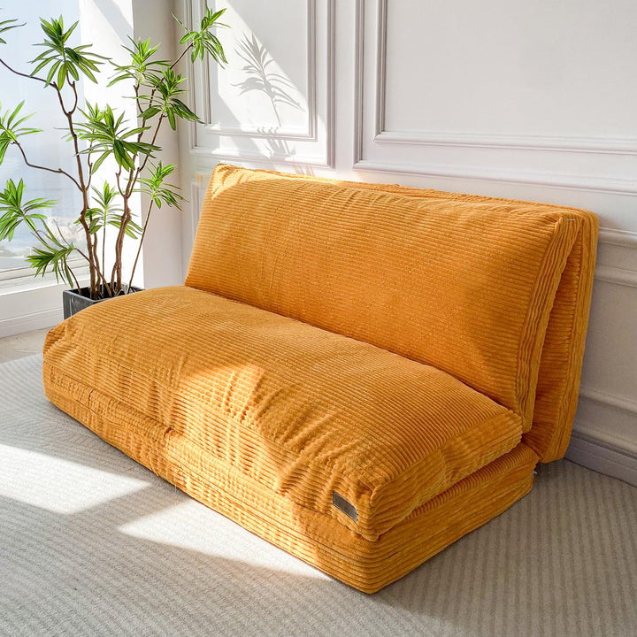 MAXYOYO Sitzsack-Bett, faltbar, Cordsamt, Schlafsofa, Bodenmatratze für Erwachsene, extra dick, 4-Fa