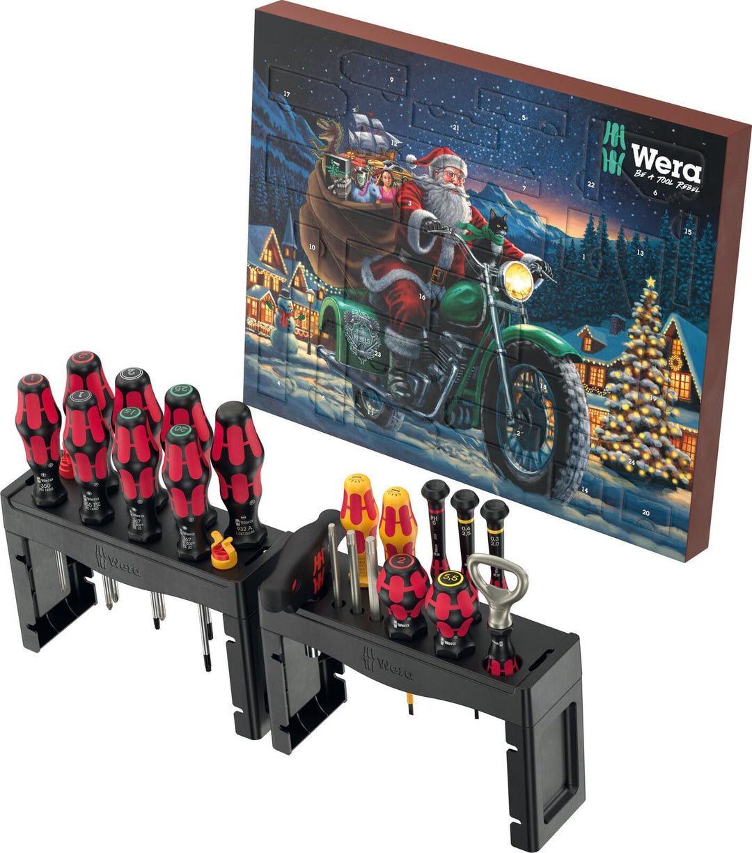 Wera 05136610001 Adventskalender 2025, 28-teilig inkl. einzigartigem Mix an Schraubwerkzeugen für 18