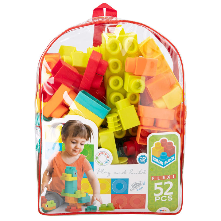 COLORBABY 49733 Flexi Kinderbausteine, inklusive 52 Teilen, Kinderspielzeug, Lernspielzeug, grosse B