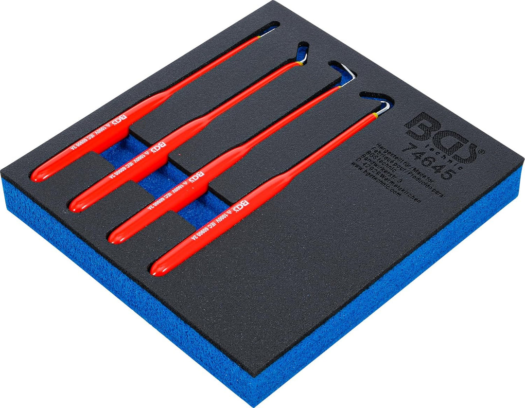 BGS 74645 | Werkstattwageneinlage 1/6 | Haken-Satz isoliert 4-tlg.