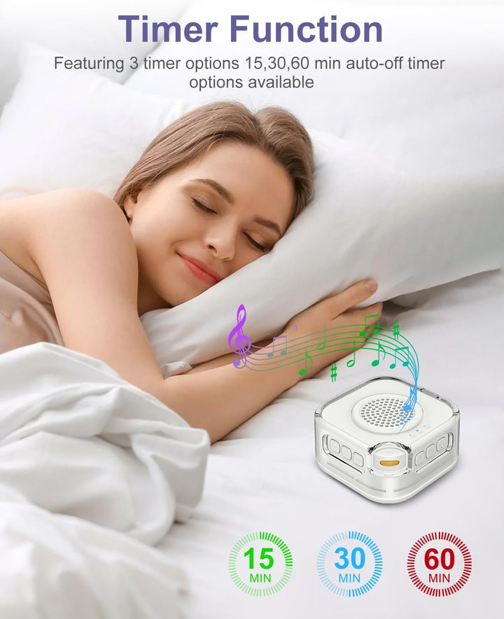 White Noise Machine Baby, Weisses Rauschen mit 28 Klängen, 3 Helligkeit Warmweisse Nachtlicht, Noise