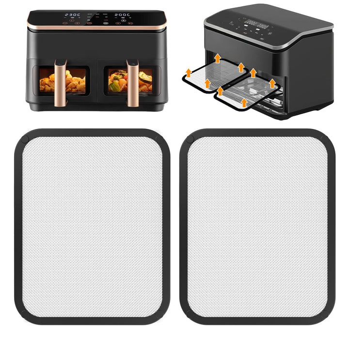 2 Stück Magnetischer Edelstahl Spritzschutz für COSORI Dual Blaze Twinfry 10L / COSORI Heissluftfrit