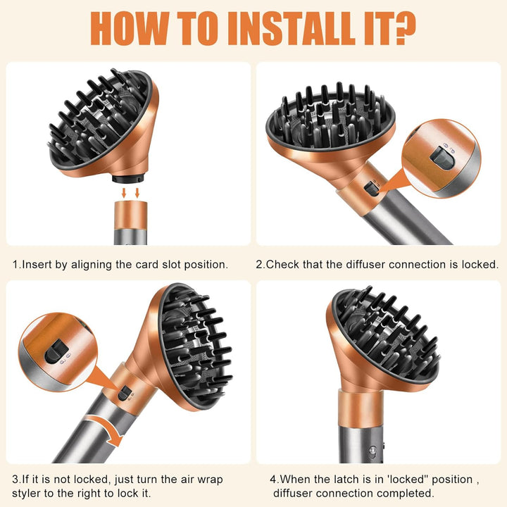 Verbesserter Diffusordüsenaufsatz für Dyson für Airwrap, Umwandlung von Airwrap Styler auf Haartrock