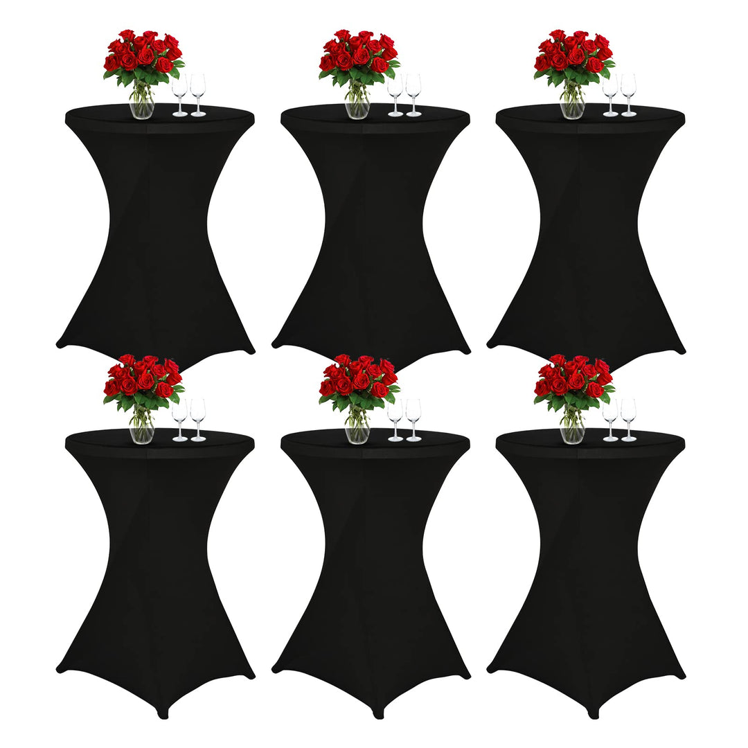 Showgeous 6 Packungen Stretch Stehtisch Husse für Bistrotisch Ø 80-85 cm Cocktail Tisch-Überzug Huss