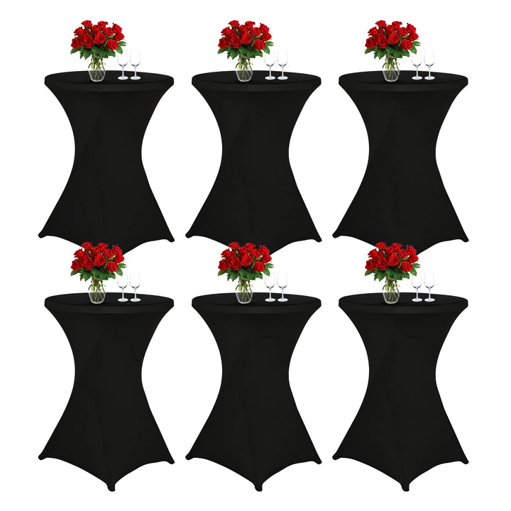 Showgeous 6 Packungen Stretch Stehtisch Husse für Bistrotisch Ø 80-85 cm Cocktail Tisch-Überzug Huss