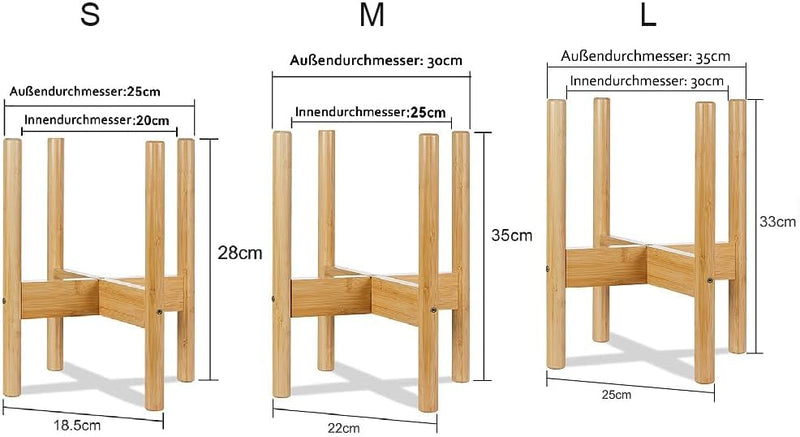 UUE Pflanzenständer, Bambus Blumenständer, Grüner und umweltfreundlicher Plant Stand, Blumenständer