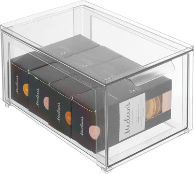 mDesign Schubladenbox – Stapelbox aus Kunststoff für Küchen- und Kühlschrank – Küchen Organizer für
