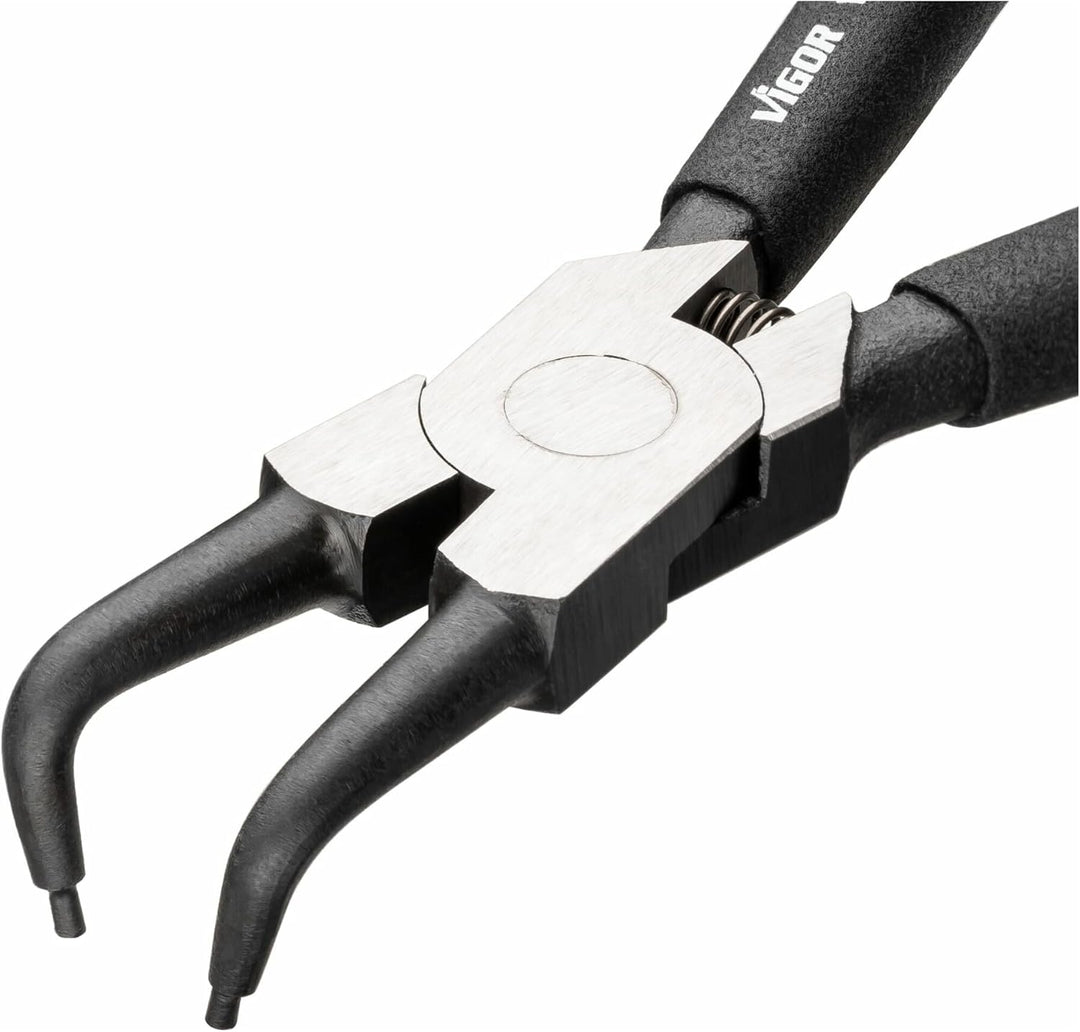 Vigor V6510D-12 Sicherungsringzange Spitzenform (Details) abgewinkelt 90° Innensicherung Abgewinkelt