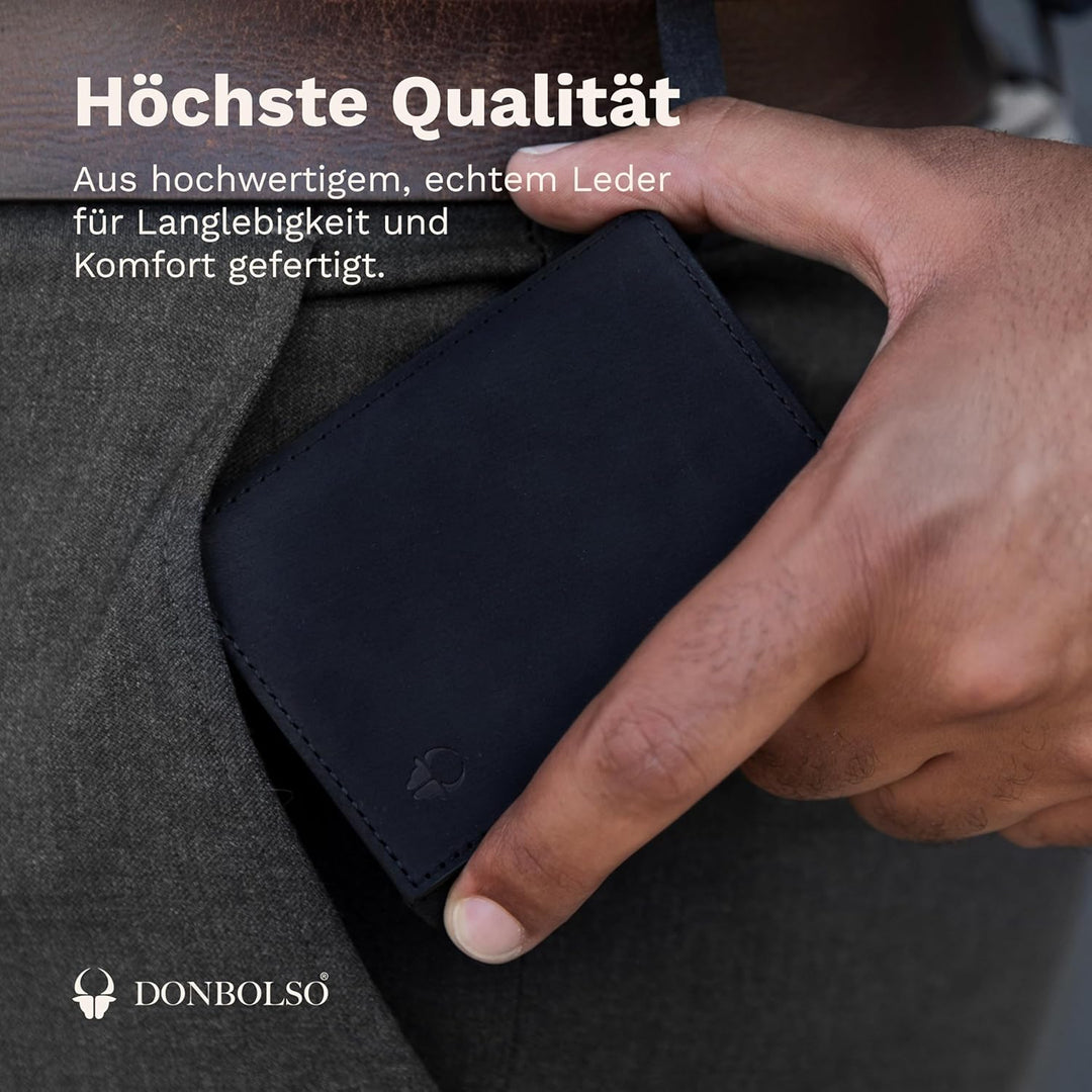 DONBOLSO Wallet NextGen Leder I Slim Wallet mit Münzfach I Geldbeutel mit RFID Schutz I Kartenetui b