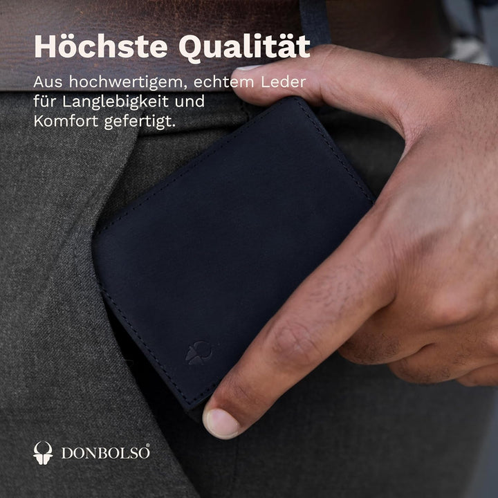 DONBOLSO Wallet NextGen Leder I Slim Wallet mit Münzfach I Geldbeutel mit RFID Schutz I Kartenetui b
