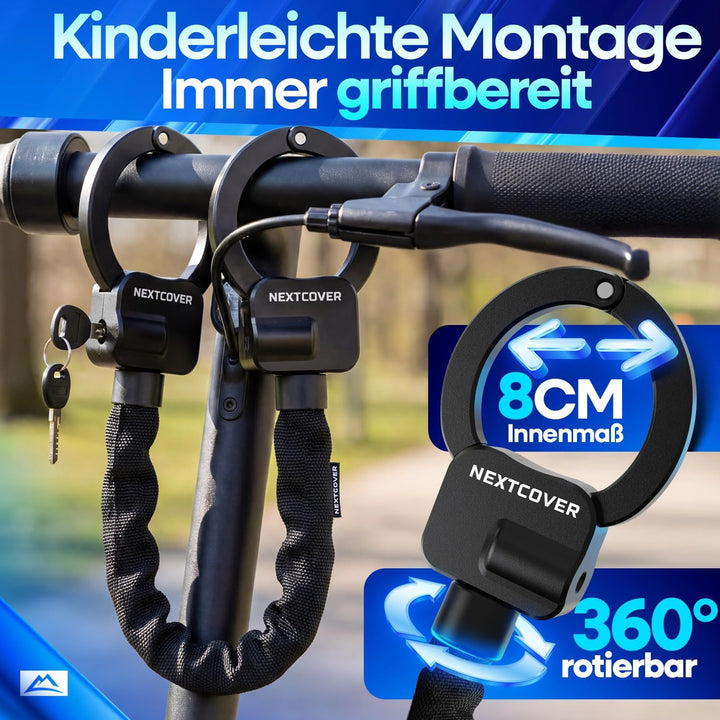 NEXTCOVER® E-Scooter Schloss [Steel-Secure-Technologie] | Handschellenschloss für Roller, eBike | ro