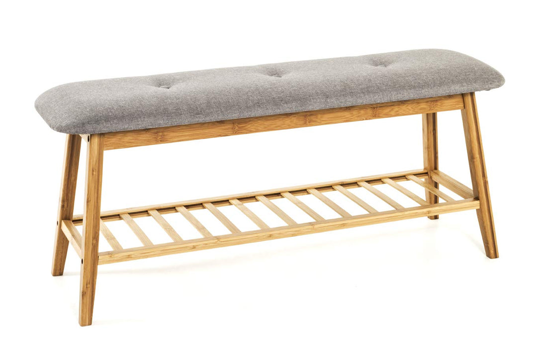 HAKU Möbel Schuhbank, Bambus, bambus-grau, B 100 x T 30 x H 44 cm Bambus-grau 100 x 30 x 44 cm, Bamb
