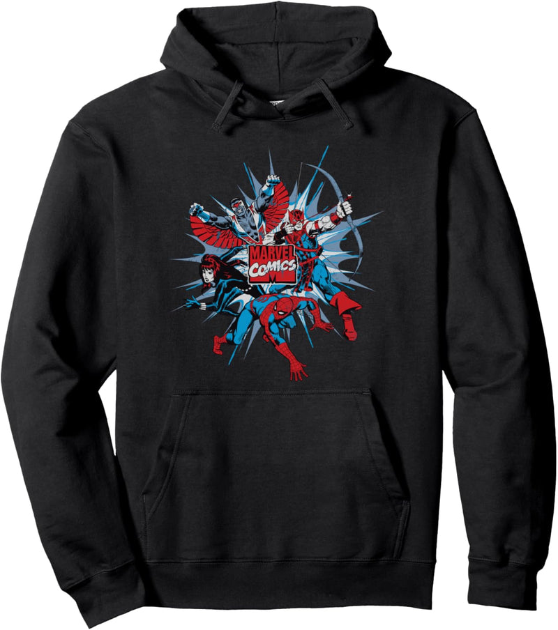 Marvel Comics Falcon Hawkeye Black Widow Spider-Man Pullover Hoodie