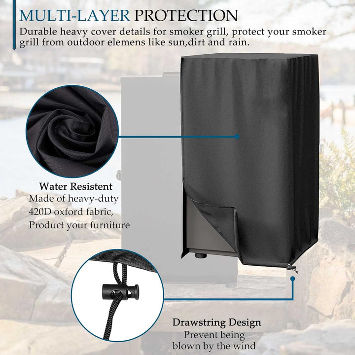 Räucherofen Abdeckhaube Schutzhülle, Smoker Abdeckung Wetterfest, Smoker Abdeckung Mit Schornstein,