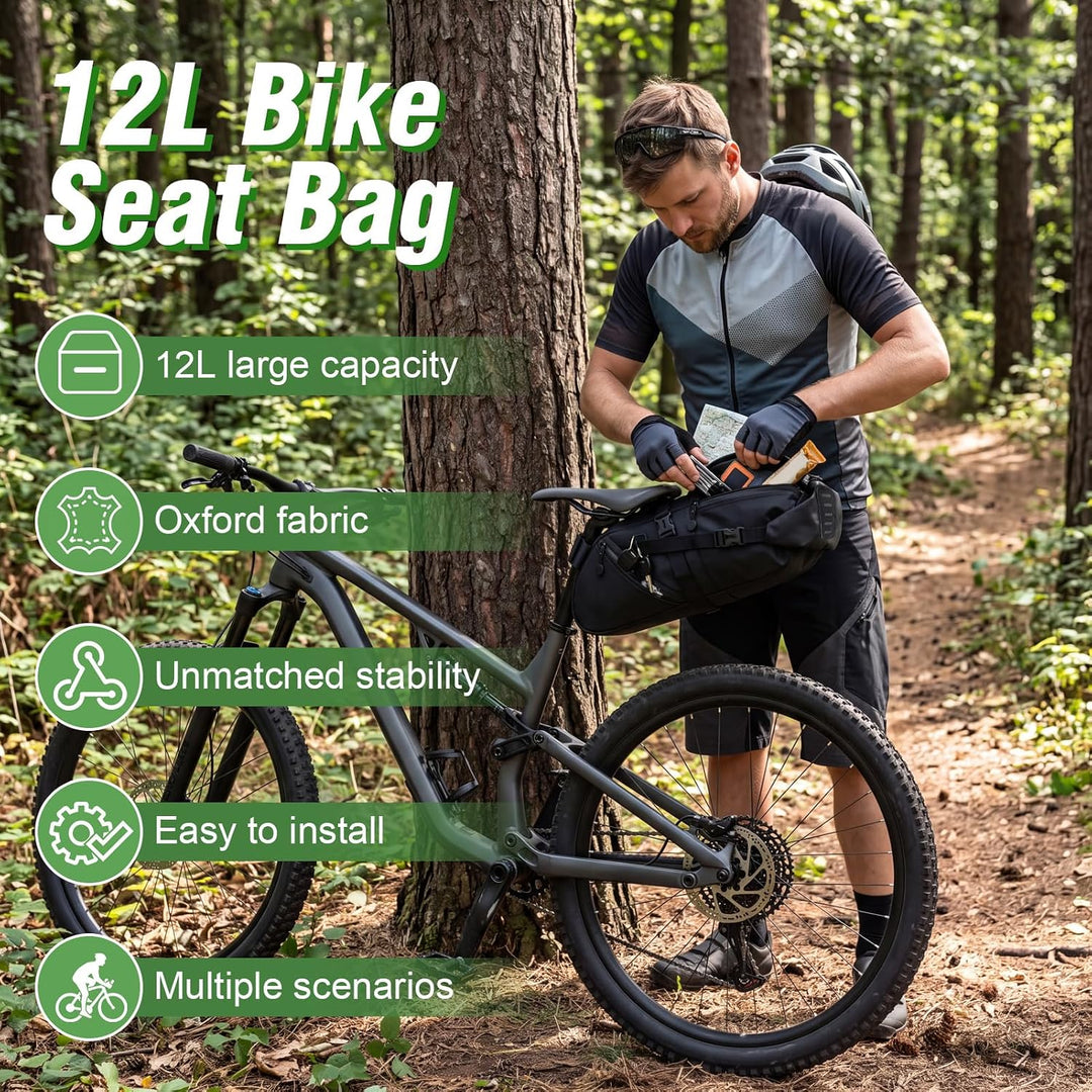 Gugxiom 12L Bikepacking Satteltasche,Wasserdicht,super Fester Halt