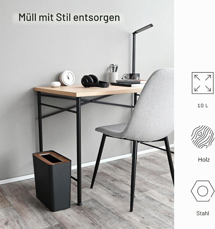 Trash Can Square - Rin - brown Schwarz, Schwarz