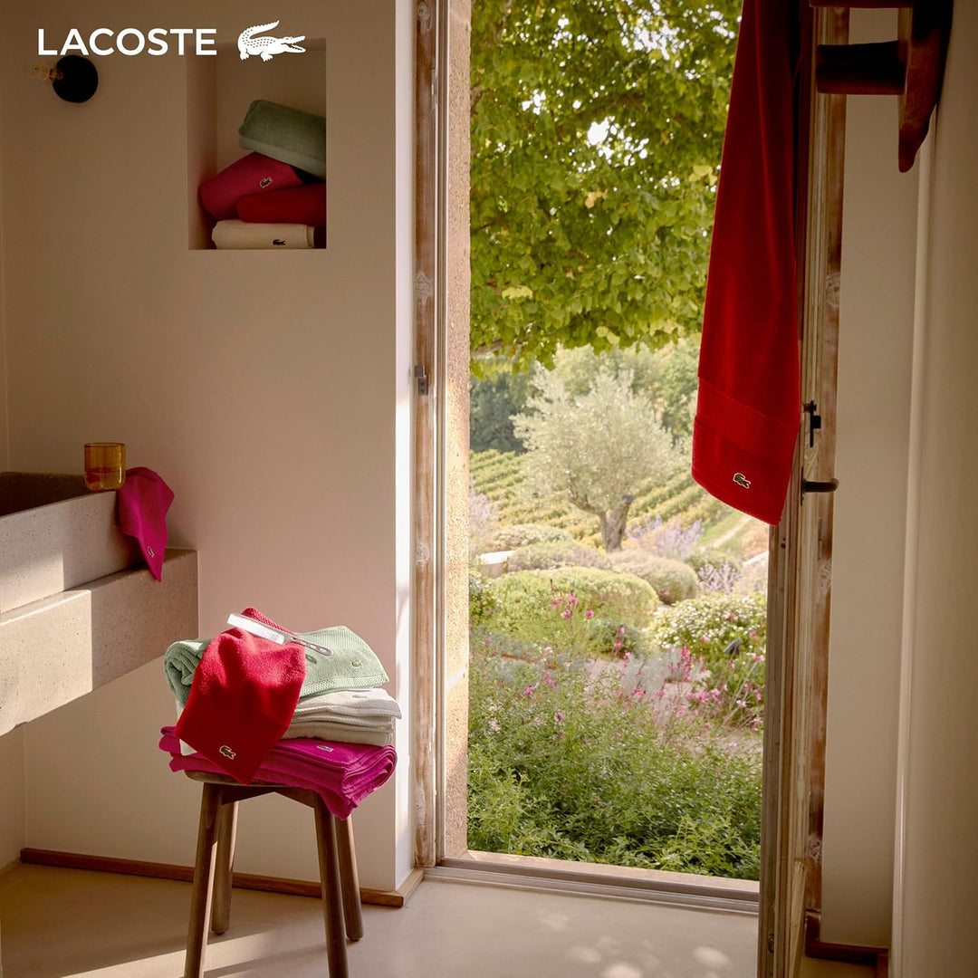 Lacoste Heritage Supima Badetuch, Baumwolle, 76,2 x 137,2 cm, Weiss Bath Towel 30x54 Weiss/Opulenter