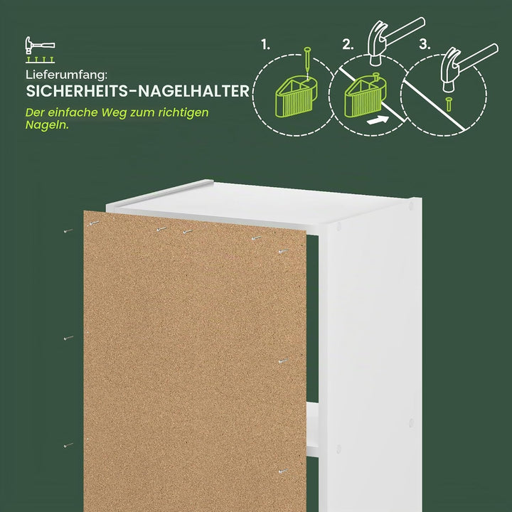 Furinno offenes Bücherregal mit 3 Fächern, holz, Weiss/Rosa, 30.5 x 23.6 x 80 cm 3 Fächer Weiss/Pink