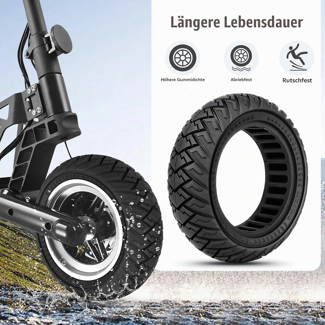 SYACHI 10x2,70-6,5 Offroad-Vollreifen für Elektroroller, Schlauchloser Offroad-Reifen, 10 Zoll Schla