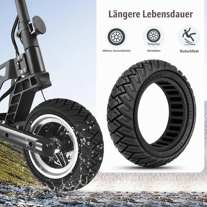 SYACHI 10x2,70-6,5 Offroad-Vollreifen für Elektroroller, Schlauchloser Offroad-Reifen, 10 Zoll Schla