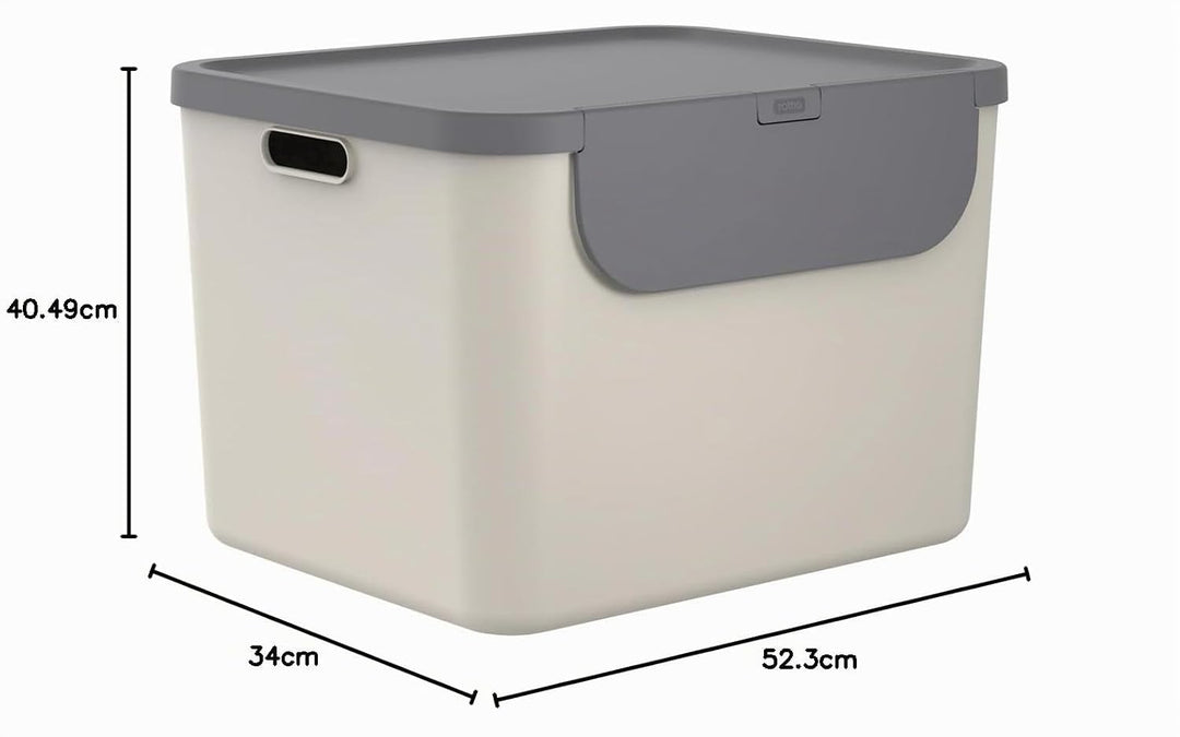 Rotho Albula Mülltrennungssystem 55l für die Küche, Kunststoff (PP) BPA-frei, 55l (52.3 x 40.5 x 34.