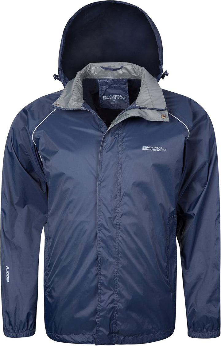 Mountain Warehouse Pakka Herren Wasserdicht Leichte verpackbare Regen Renn Sport Jacke XXS Marinebla