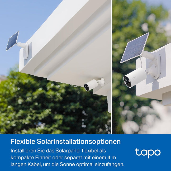 Tapo C410 KIT Solar Überwachungskamera Aussen Akku, 2K 3MP, Farbnachtsicht, MicroSD-Speicher, 6400-m