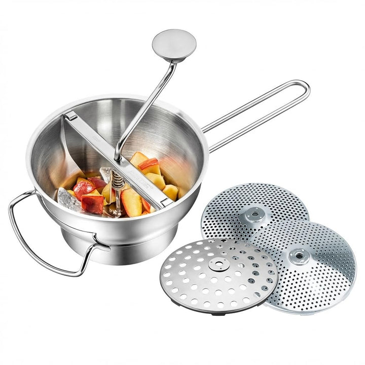 GEFU Passiermühle Original FLOTTE LOTTE Edelstahl | 3 Lochscheiben 1/3/8 mm | Passiergerät für Tomat