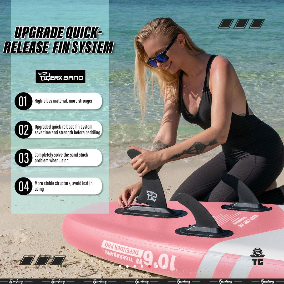 TIGERXBANG SUP Boards Stand Up Paddling Board, aufblasbare Paddle-Boards Defender-Pro-Kollektion Ros