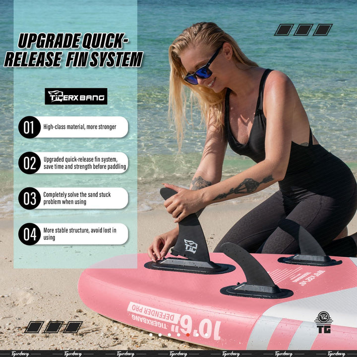 TIGERXBANG SUP Boards Stand Up Paddling Board, aufblasbare Paddle-Boards Defender-Pro-Kollektion Ros