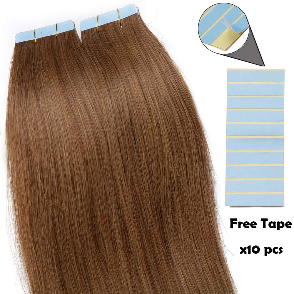 SEGO Tape Extensions Echthaar Haarverlängerung Klebeband 20 Tressen 60G/Set 100% Remy Human Haar Ban