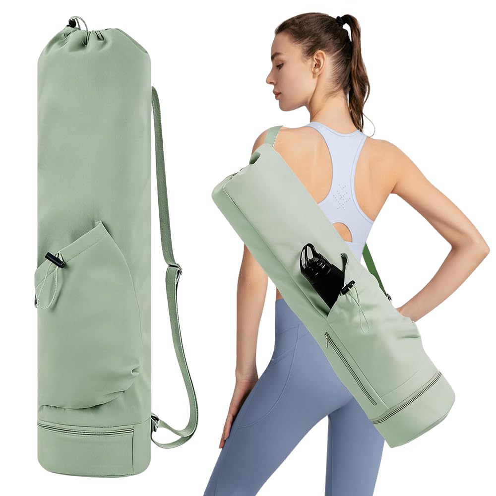Yogatasche, Yogamatte Tasche mit Verstellbarem Schultergurt Yoga Tasche Gross mit Nassfach und Flasc
