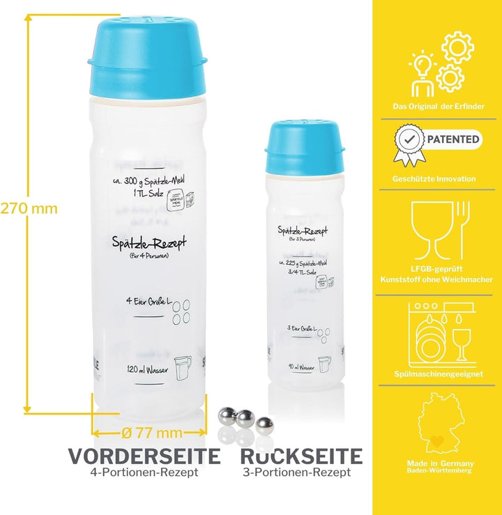SCHNELL FRISCHE SPÄTZLE im Spätzle-Shaker machen. Vereinfachte patentierte Methode. Der All-in-one-K