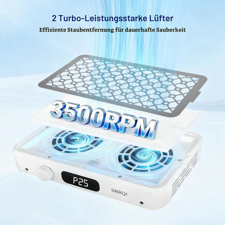 Professionell Staubabsaugung für Nägel,Einstellbarer 7000PRM Nagel Staubsauger,120W Doppelte Saugsta