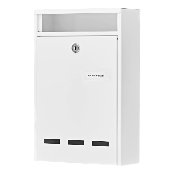 Burg Wächter Anlagenbriefkasten, A5 Einwurf-Format, Verzinkter Stahl, Wismar 771 W, Weiss Weiss (Ähn