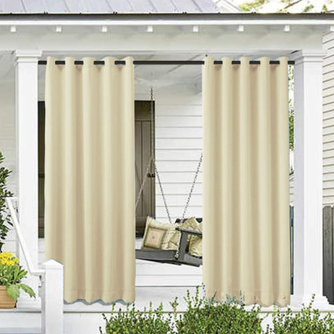 ele ELEOPTION Outdoor Vorhänge Wasserabweisend, UV Schutz Outdoor Vorhang mit Ösen,Winddicht Blickdi
